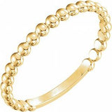 14K Yellow 2 mm Stackable Bead Ring Siddiqui Jewelers