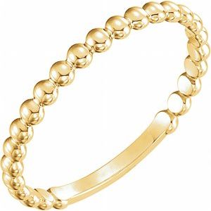14K Yellow 2 mm Stackable Bead Ring Siddiqui Jewelers
