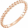 14K Rose 2 mm Stackable Bead Ring Siddiqui Jewelers