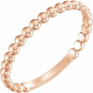 14K Rose 2 mm Stackable Bead Ring Siddiqui Jewelers