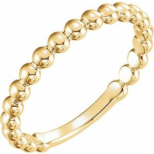 14K Yellow 2.5 mm Stackable Bead Ring Siddiqui Jewelers