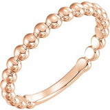 14K Rose 2.5 mm Stackable Bead Ring Siddiqui Jewelers