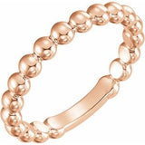14K Rose 3 mm Stackable Bead Ring Siddiqui Jewelers