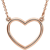 14K Rose 13x13.75 mm Heart 16" Necklace - Siddiqui Jewelers