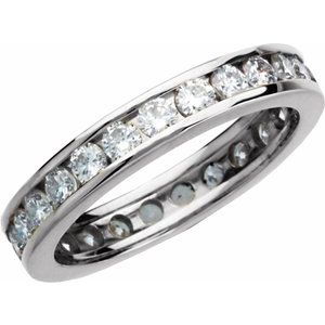 Platinum 1 1/4 CTW Diamond Eternity Band Size 5 - Siddiqui Jewelers