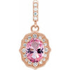 14K Rose Baby Pink Topaz & 1/6CTW Diamond Pendant - Siddiqui Jewelers