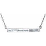 14K White 3/4 CTW Diamond Bar 17" Necklace - Siddiqui Jewelers