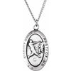 Sterling Silver 24.5x15.5 mm St. Christopher Baseball 24" Necklace-Siddiqui Jewelers