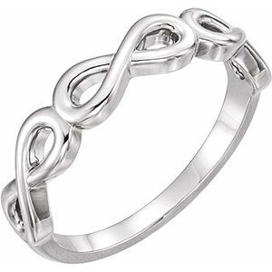 14K White Stackable Infinity-Inspired Ring - Siddiqui Jewelers