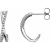 14K White 1/6 CTW Diamond Criss-Cross J-Hoop Earrings - Siddiqui Jewelers