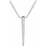 14K White 1/4 CTW Diamond Graduated 16-18" Bar Necklace - Siddiqui Jewelers