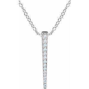 14K White 1/4 CTW Diamond Graduated 16-18" Bar Necklace - Siddiqui Jewelers