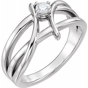 14K White 1/4 CT Diamond Ring   -Siddiqui Jewelers