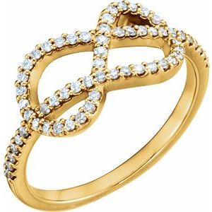 14K Yellow 1/3 CTW Diamond Knot Ring - Siddiqui Jewelers