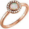 14K Rose Opal & .07 CTW Diamond Halo-Style Ring - Siddiqui Jewelers