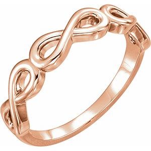 14K Rose Stackable Infinity-Inspired Ring - Siddiqui Jewelers