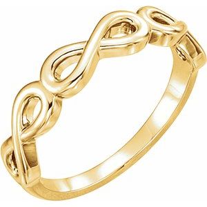 14K Yellow Stackable Infinity-Inspired Ring - Siddiqui Jewelers