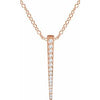 14K Rose 1/4 CTW Diamond Graduated Bar 16-18" Necklace - Siddiqui Jewelers