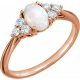 14K Rose Opal & 1/5 CTW Diamond Ring-Siddiqui Jewelers