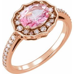 14K Rose Baby Pink Topaz & 1/3 CTW Diamond Ring - Siddiqui Jewelers