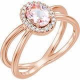 14K Rose Morganite & .08 CTW Diamond Ring - Siddiqui Jewelers