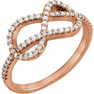 14K Rose 1/3 CTW Diamond Knot Ring - Siddiqui Jewelers