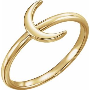 14K Yellow Crescent Ring - Siddiqui Jewelers