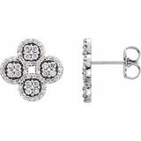 14K White 1/2 CTW Diamond Clover Earrings - Siddiqui Jewelers