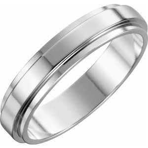 Platinum 5 mm Flat Edge Band Size 9.5 - Siddiqui Jewelers