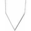 14K White "V" 16-18" Necklace - Siddiqui Jewelers