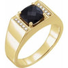 14K Yellow Onyx & 1/10 CTW Diamond Ring - Siddiqui Jewelers