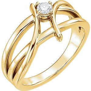 14K Yellow 1/8 CT Diamond Ring - Siddiqui Jewelers