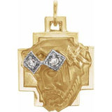 14K Yellow & White 15.4x11.2 mm Face of Jesus Pendant - Siddiqui Jewelers