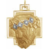 14K Yellow & White 30.4x22.4 mm Face of Jesus Pendant - Siddiqui Jewelers