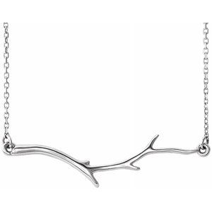 14K White Branch Bar 16-18" Necklace    -Siddiqui Jewelers