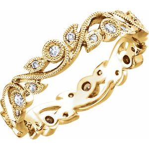 14K Yellow 1/4 CTW Diamond Eternity Band Size 5 - Siddiqui Jewelers