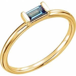 14K Yellow London Blue Topaz Stackable Ring - Siddiqui Jewelers