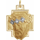 14K Yellow & White 23x16.5 mm Face of Jesus Pendant - Siddiqui Jewelers