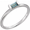 14K White London Blue Topaz Stackable Ring - Siddiqui Jewelers