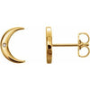 14K Yellow .005 CTW Diamond Crescent Earrings - Siddiqui Jewelers