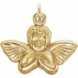 14K Yellow 14x16 mm Angel Baby Pendant - Siddiqui Jewelers