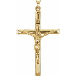 14K Yellow 43x29 mm Crucifix Pendant - Siddiqui Jewelers