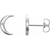 Sterling Silver .005 CTW Diamond Crescent Earrings - Siddiqui Jewelers