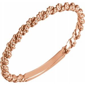 14K Rose 2 mm Twisted Rope Band-Siddiqui Jewelers