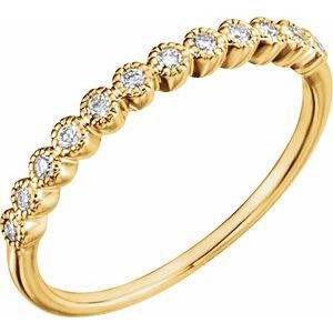 14K Yellow 1/6 CTW Diamond Anniversary Band Size 4.25-Siddiqui Jewelers