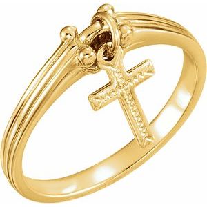14K Yellow Cross Ring - Siddiqui Jewelers