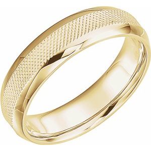 14K Yellow 6 mm Knurl Design Band Size 9 - Siddiqui Jewelers