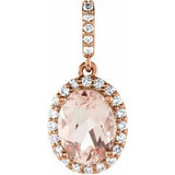 14K Rose Morganite & 1/6 CTW Diamond Pendant - Siddiqui Jewelers