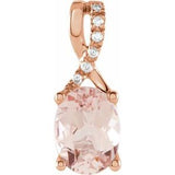 14K Rose Morganite & .03 CTW Diamond Pendant - Siddiqui Jewelers