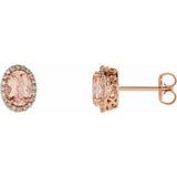 14K Rose Morganite & 1/5 CTW Diamond Earrings - Siddiqui Jewelers